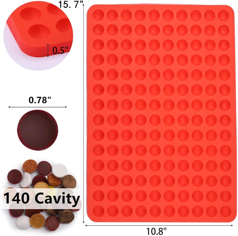 BTYMS 2 Pcs Small d Silicone Molds, 140 Cavity Semi Sphere Molds for Chocolate, Baking, Homemade Candy, Wax Melts Beads, Ice Balls, DIY Dog Training Treats - Image 2